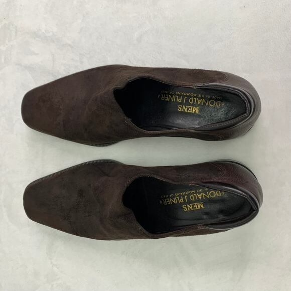 Donald J Pliner Rex 120 Mens 8.5M Nappa Leather Suede Dark Brown Italy Loafers main image 4